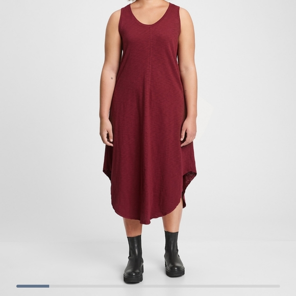 New Never Opened Cornflower Blue. Gap uneck midi cotton dress. new size XL tall - Picture 2 of 4